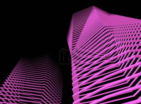 Photo for Abstract architectural wallpaper skyscrapers design, digital concept background - Royalty Free Image
