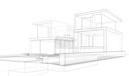 Photo for House concept sketch 3d illustration - Royalty Free Image