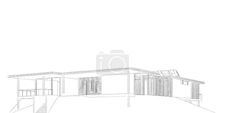 Foto de Casa, villa concepto boceto 3d ilustración - Imagen libre de derechos
