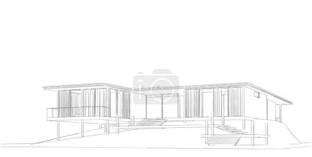Photo for House, villa concept sketch 3d illustration - Royalty Free Image