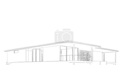 Foto de Casa, villa concepto boceto 3d ilustración - Imagen libre de derechos