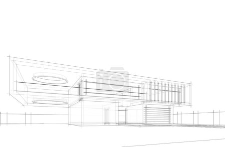 Photo for House, villa concept sketch 3d illustration - Royalty Free Image
