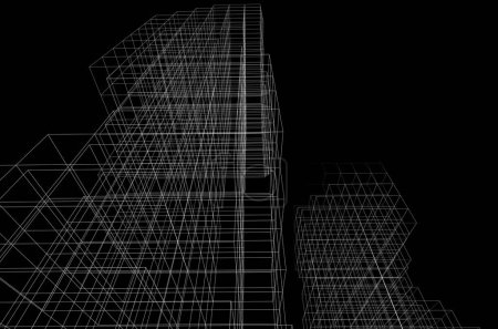 Foto de Diseño abstracto de rascacielos de papel pintado arquitectónico, fondo de concepto digital - Imagen libre de derechos
