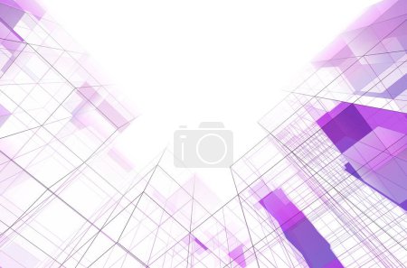 Photo for Abstract futuristic background, geometrical shapes. modern graphic design for a business, science and technology template. abstract architectural wallpaper - Royalty Free Image