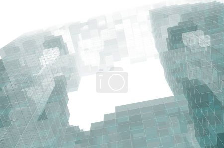 Foto de Fondo futurista abstracto, formas geométricas. diseño gráfico moderno para una plantilla de negocios, ciencia y tecnología. fondo de pantalla arquitectónico abstracto - Imagen libre de derechos