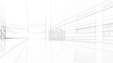 Photo for Mall building architectural drawing 3d illustration - Royalty Free Image