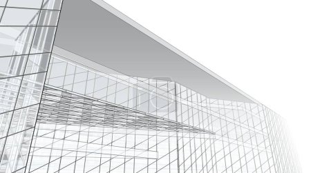 Téléchargez les photos : Centre commercial bâtiment dessin architectural illustration 3d - en image libre de droit