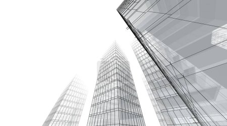 Photo for Abstract architectural wallpaper high building design, digital concept background - Royalty Free Image