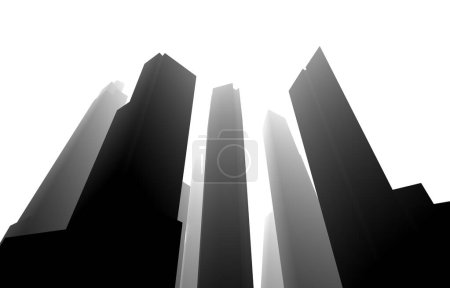 Foto de Diseño abstracto del edificio de rascacielos de papel pintado arquitectónico, fondo de concepto digital - Imagen libre de derechos