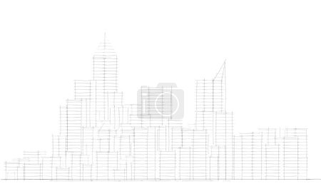 Photo for Abstract architectural wallpaper skyscraper building design, digital concept background - Royalty Free Image