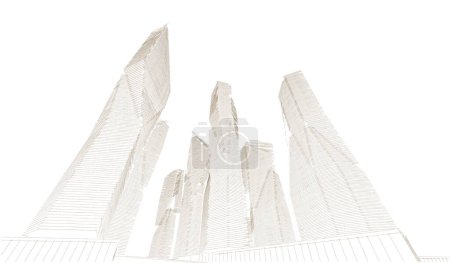 Photo for Abstract architectural wallpaper skyscraper building design, digital concept background - Royalty Free Image