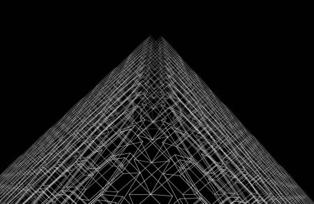 Foto de Perspectiva futurista, diseño abstracto de papel pintado arquitectónico, fondo de concepto digital - Imagen libre de derechos