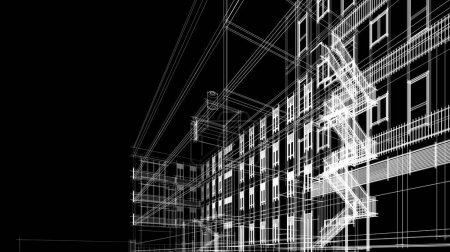 Téléchargez les photos : Architecture abstraite conception de papier peint du bâtiment résidentiel élevé, fond de concept numérique - en image libre de droit