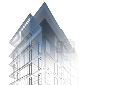 Photo for Abstract architecture wallpaper design of the high residential building, digital concept background - Royalty Free Image