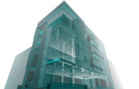 Foto de Diseño abstracto del fondo de pantalla de arquitectura del edificio residencial alto, fondo de concepto digital - Imagen libre de derechos