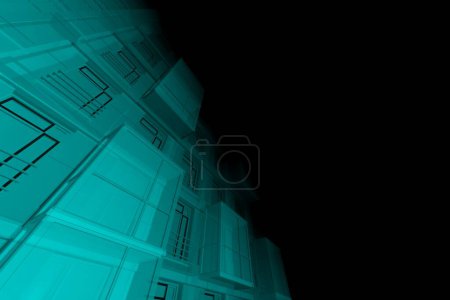 Foto de Diseño abstracto del fondo de pantalla de arquitectura del edificio residencial alto, fondo de concepto digital - Imagen libre de derechos