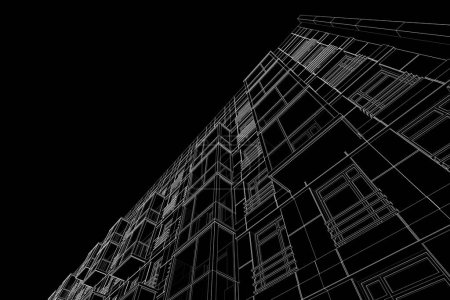 Photo for Abstract architecture wallpaper design of the high residential building, digital concept background - Royalty Free Image