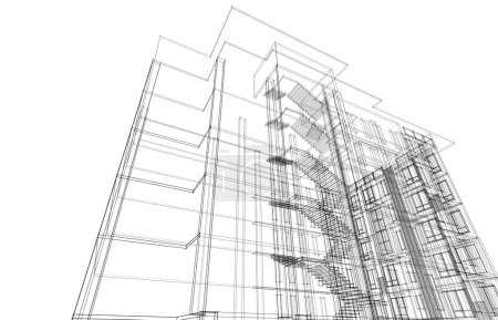 Téléchargez les photos : Architecture abstraite conception de papier peint du bâtiment élevé, fond de concept numérique - en image libre de droit
