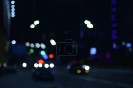 Photo for Photo of traffic lights in the city at night - Royalty Free Image