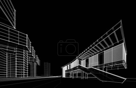 Photo for Abstract architecture wallpaper design of the high building, digital concept background - Royalty Free Image