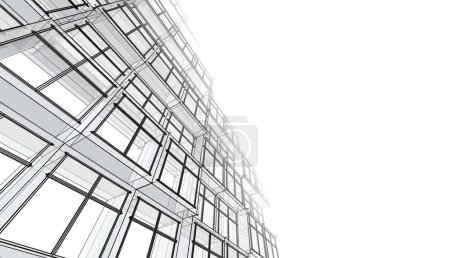 Foto de Fondo futurista abstracto, diseño gráfico moderno para un negocio, diseño de rascacielos de papel pintado, fondo de pantalla arquitectónico abstracto digital - Imagen libre de derechos