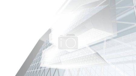 Foto de Abstracto centro comercial edificio arquitectónico dibujo 3d ilustración - Imagen libre de derechos