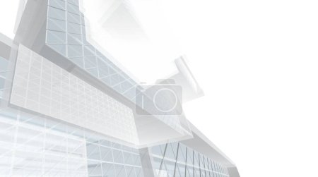 Photo for Abstract mall building architectural drawing 3d illustration - Royalty Free Image