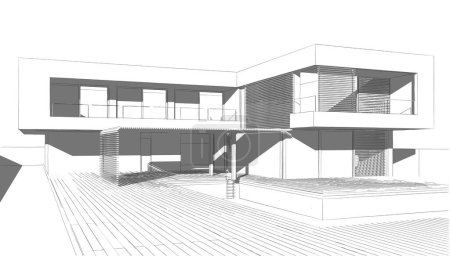 Photo for House building architectural drawing illustration - Royalty Free Image