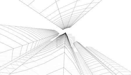 Foto de Fondo futurista abstracto, diseño gráfico moderno para un negocio, diseño de rascacielos de papel pintado, ilustración. fondo de pantalla arquitectónico abstracto - Imagen libre de derechos