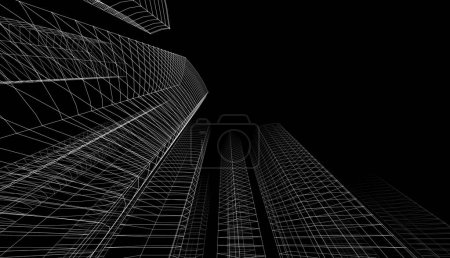 Photo for Abstract futuristic background, modern graphic design for a business, wallpaper skyscrapers design, illustration. abstract architectural wallpaper - Royalty Free Image