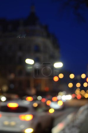Foto de Fondo borroso de las luces nocturnas de la ciudad - Imagen libre de derechos