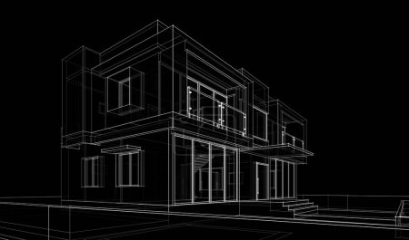 Photo for House building architectural drawing illustration - Royalty Free Image