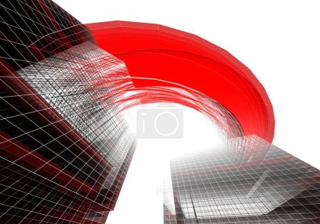 Téléchargez les photos : Abstraite conception de gratte-ciel de papier peint architectural, fond concept numérique - en image libre de droit