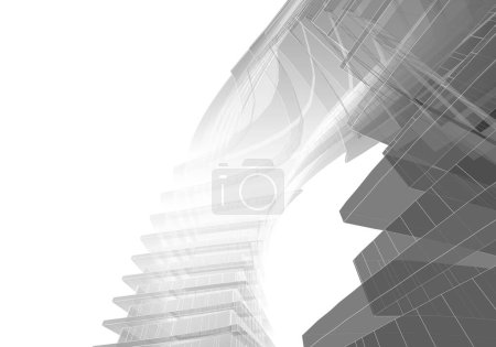 Photo for Abstract architecture 3 d illustration background - Royalty Free Image