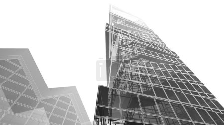 Foto de Edificios modernos de la ciudad, 3 d ilustración - Imagen libre de derechos