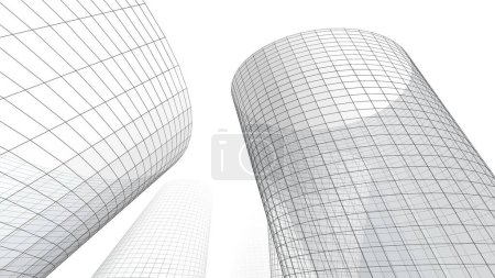 Photo for Modern architecture in the city, 3 d illustration - Royalty Free Image