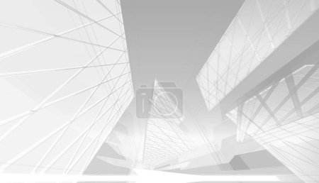 Téléchargez les photos : Fond futuriste abstrait, design graphique moderne pour une entreprise, conception de gratte-ciel de papier peint, papier peint architectural abstrait - en image libre de droit