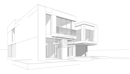 Foto de Edificio de casas Dibujo arquitectónico Ilustración - Imagen libre de derechos