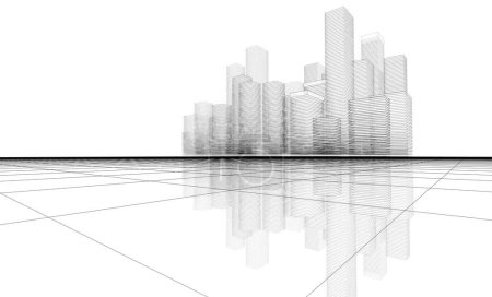 abstrait architecture papier peint gratte-ciel design, fond de concept numérique