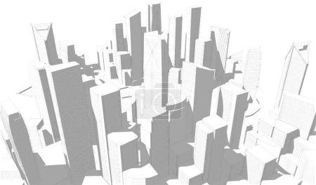 abstrait architecture papier peint gratte-ciel design, fond de concept numérique
