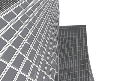 diseño abstracto de rascacielos de papel pintado arquitectónico, fondo de concepto digital