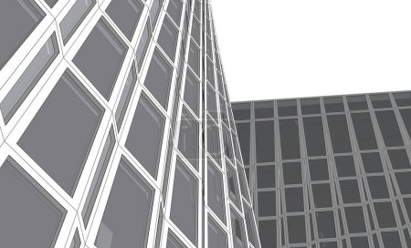abstrakte architektonische Tapete Wolkenkratzer Design, digitales Konzept Hintergrund