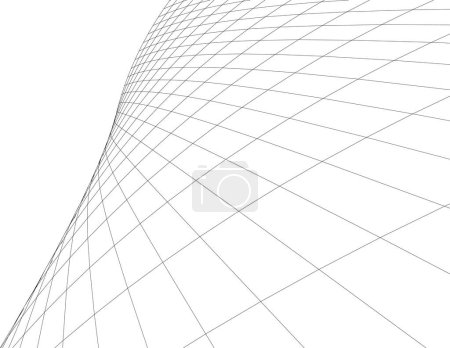 Téléchargez les illustrations : Illustration vectorielle 3D de fond d'architecture abstraite - en licence libre de droit
