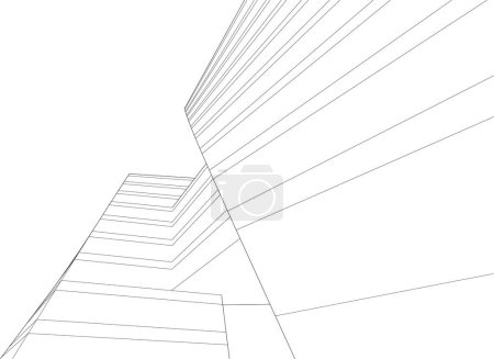 Illustration for Abstract architecture background 3d vector illustration - Royalty Free Image
