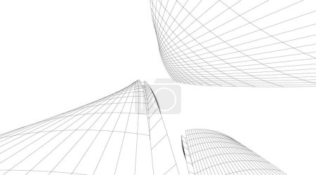 Photo pour Abstraite conception de gratte-ciel de papier peint architectural, fond concept numérique - image libre de droit
