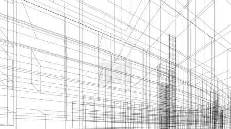 Photo for Abstract architectural wallpaper skyscraper design, digital concept background - Royalty Free Image