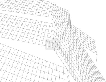Ilustración de Modern geometric architecture design, 3d rendering, estate blueprint, architectural art, illustration. - Imagen libre de derechos