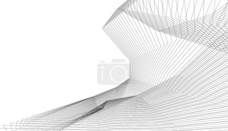 Illustration for Futuristic perspective, abstract architectural wallpaper design, digital geometric concept  background - Royalty Free Image
