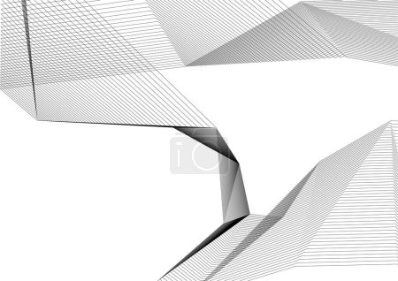 Ilustración de Perspectiva futurista, diseño abstracto de papel pintado arquitectónico, fondo de concepto geométrico digital - Imagen libre de derechos
