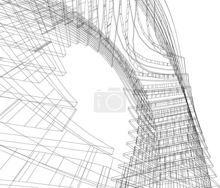 Téléchargez les photos : Perspective futuriste, conception abstraite de papier peint architectural, fond de concept géométrique numérique - en image libre de droit